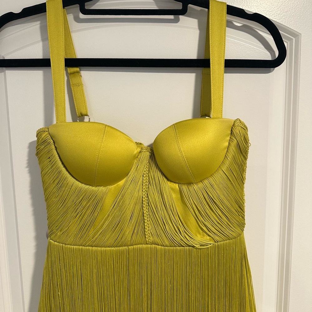 Elegant Yellow Fringe Dress